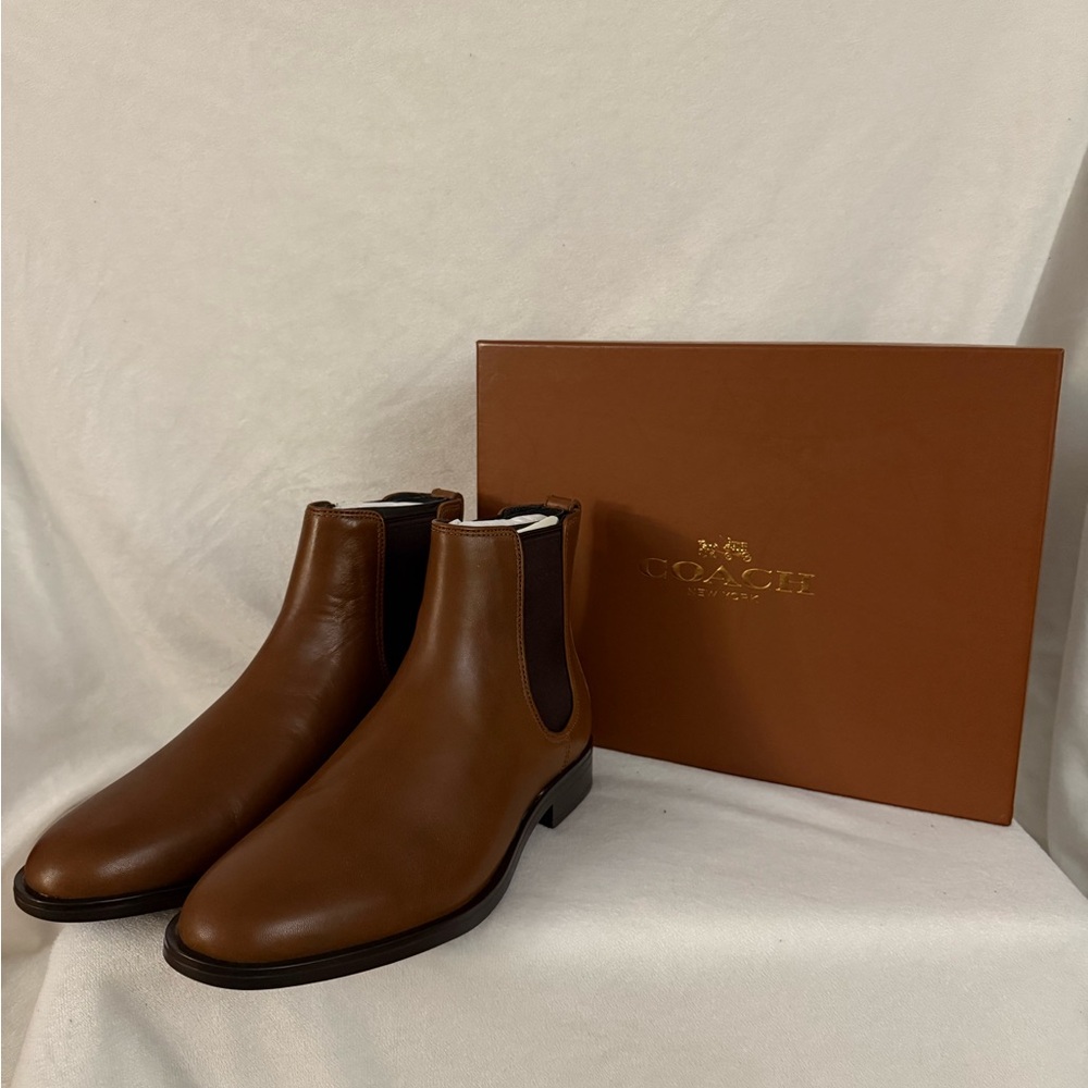 Coach Brown Leather Chelsea Boots - Picture 12 of 14